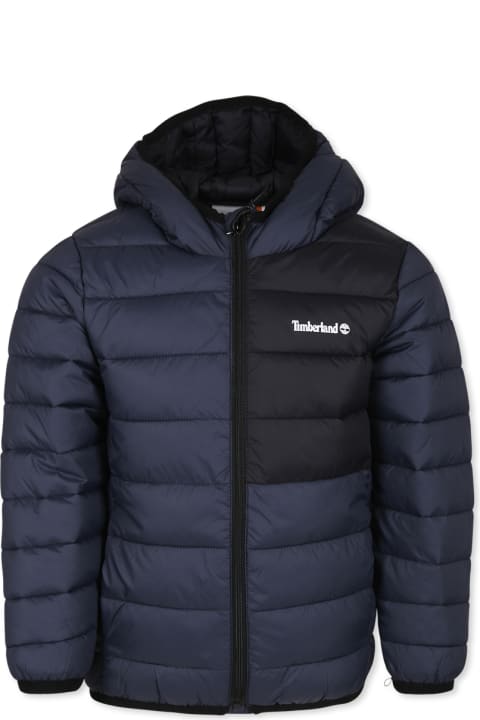 Homeware Timberland Blue Down Jacket For Boy With Logo