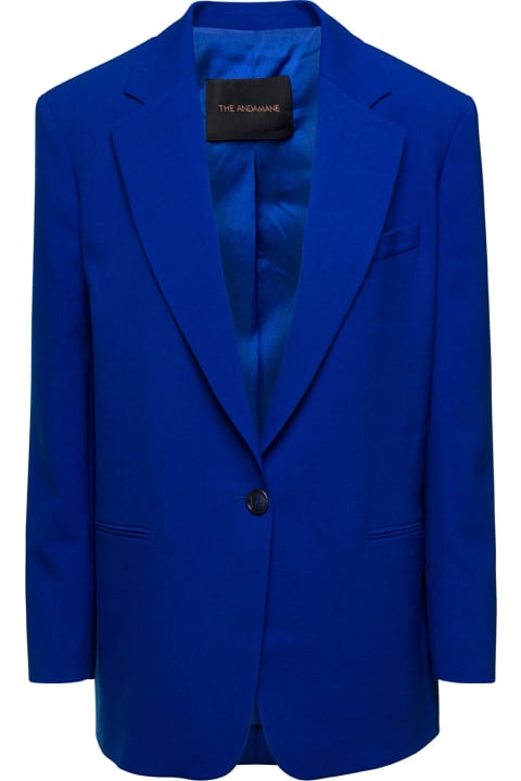 The Andamane Clothing for Women The Andamane 'guia' Oversized Electric Blue Single-breasted Jacket In Viscose Blend Woman