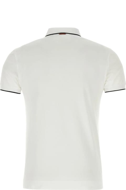 Homeware Zegna White Stretch Piquet Polo Shirt