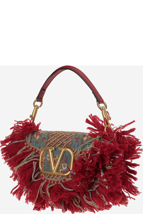 آخر صيحات الموضة من السيدات Valentino Garavani Valentino Garavani Locò Embroidered Logo Small Shoulder Bag