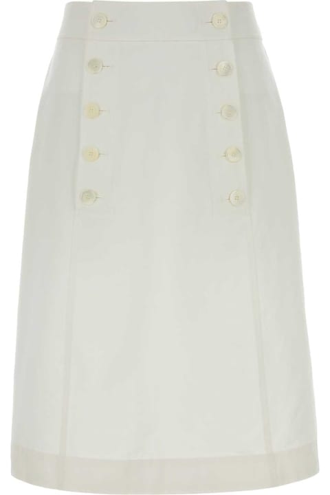 Homeware Prada White Gabardine Skirt