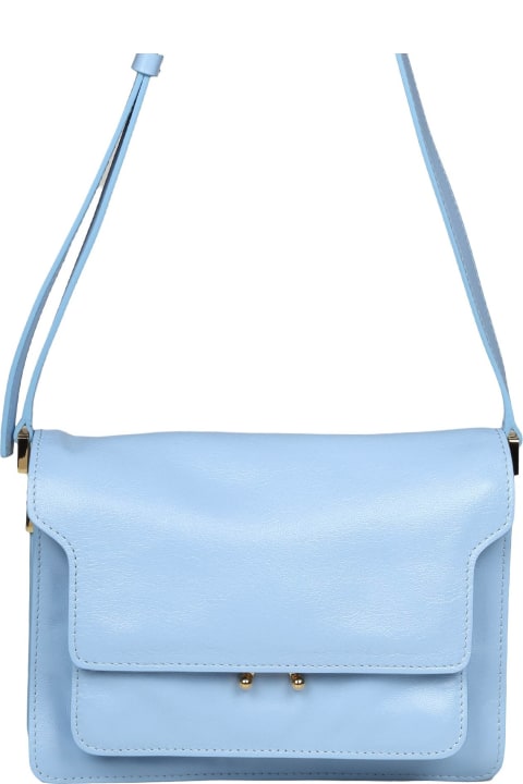 Marni Bags for Women Marni Trunk Soft Shoulder Bag In Sky Blue Leather