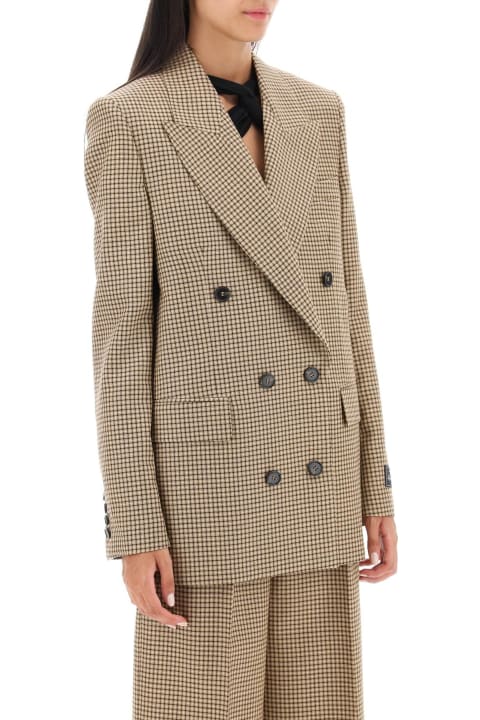 MSGM Coats & Jackets for Women MSGM Check Motif Double-breasted Blazer