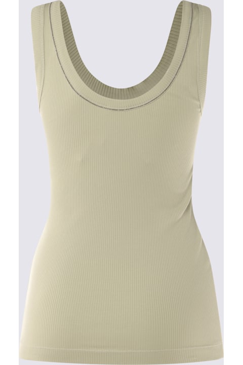 Brunello Cucinelli for Kids Brunello Cucinelli Green Cotton Top