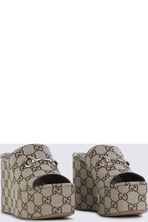 Gucci Beige Cotton Sandals
