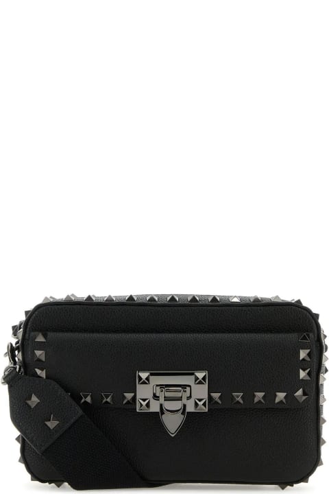 Valentino Garavani Bags for Women Valentino Garavani Black Leather Rockstud Crossbody Bag