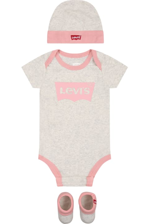 Levi's Bodysuits & Sets for Baby Girls Levi's Multicolor Set For Baby Girl With Logo