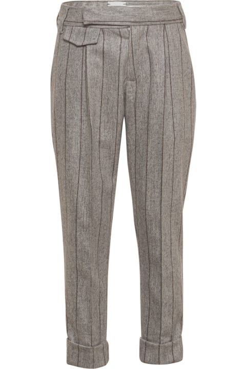 Tapered Pinstripe Trousers
