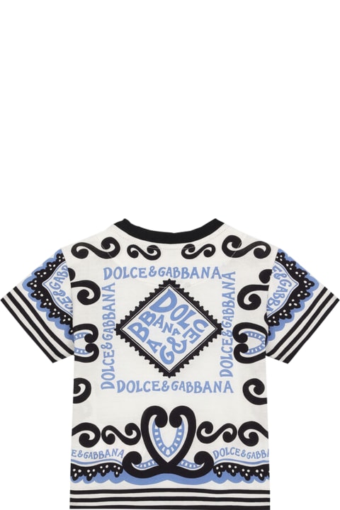 Topwear for Baby Boys Dolce & Gabbana Marine Print Jersey T-shirt