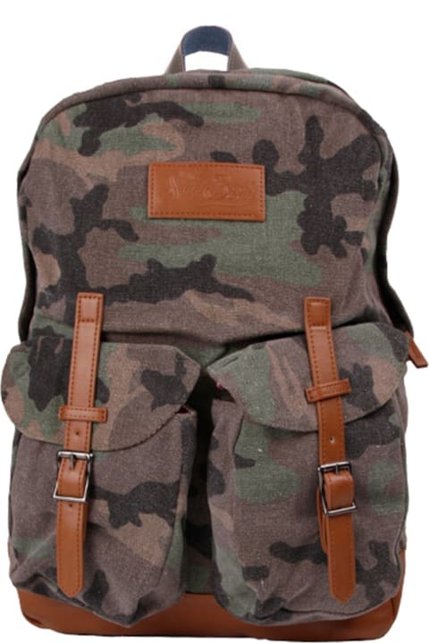 Backpacks for Men MC2 Saint Barth Military Green Camouflage Canvas Backpack