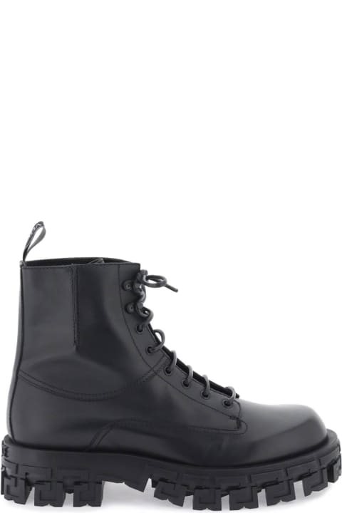Versace Boots for Men Versace 'greca Portico' Combat Boot