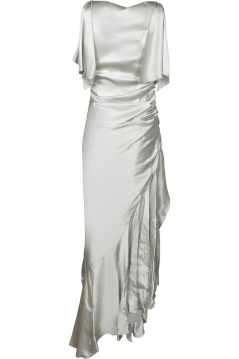 Amen Clothing for Women Amen Crystal Grey Satin Long Dress
