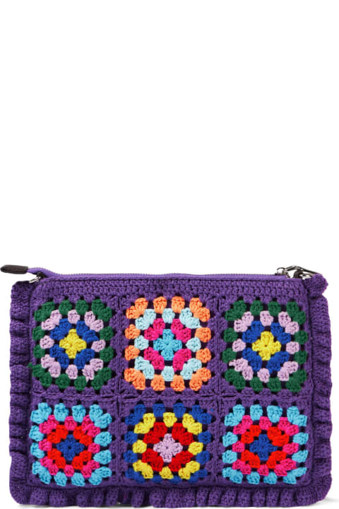MC2 Saint Barth Shoulder Bags for Men MC2 Saint Barth Parisienne Violet Crochet Crossbody Pouch Bag