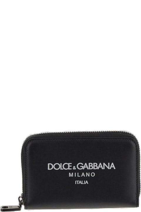 Accessories for Men Dolce & Gabbana Logo Printed Zipped Wallet