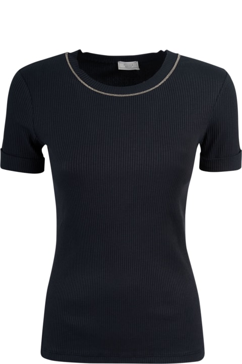 Clothing for Women Peserico Ribbed Round Neck T-shirt