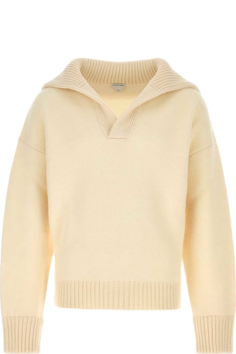 Bottega Veneta Sweaters for Men Bottega Veneta Ivory Wool Polo Shirt