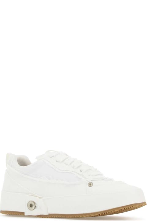 Shoes Sale for Men Loewe White Denim Deconstructed Sneakers