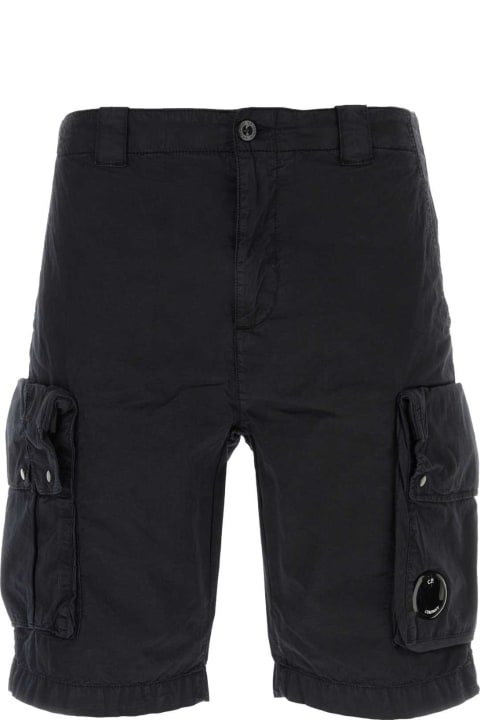 C.P. Company Pants for Men C.P. Company Black Stretch Cotton Bermuda Shorts