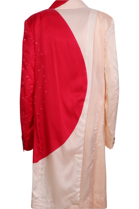 Issey Miyake Coats & Jackets for Women Issey Miyake Slice Tailored Coat Beige/ Dark Pink