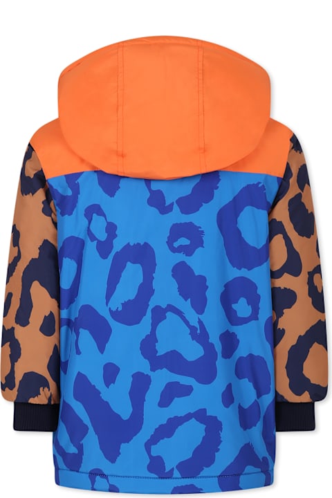 Little Marc Jacobs Coats & Jackets for Boys Little Marc Jacobs Multicolor Windbreaker Jacket For Boy With Leopard Print