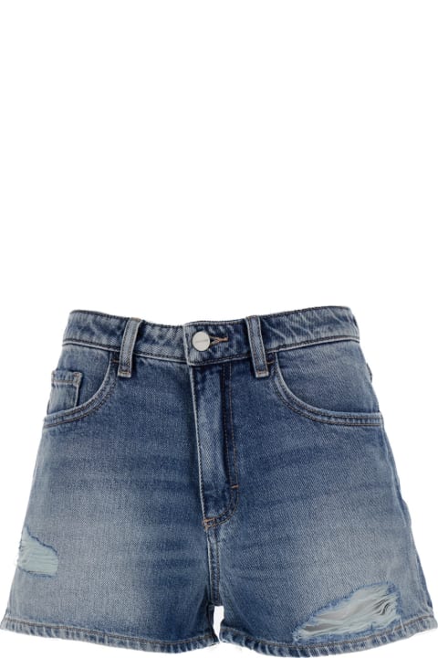 Icon Denim Pants & Shorts for Women Icon Denim 'sam' Blue Shorts With Rips In Cotton Denim Woman