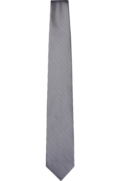 Ties for Men Tom Ford Micro-pattern Silver Tie