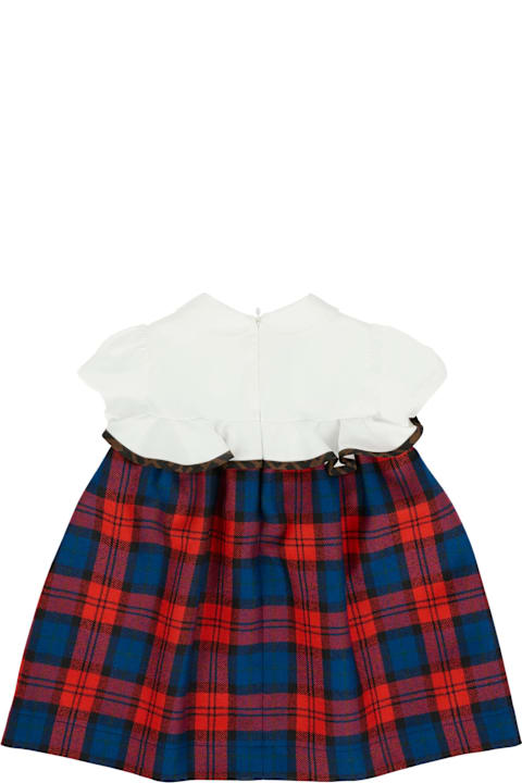 Homeware Fendi Red Dress For Baby Girl With Logo