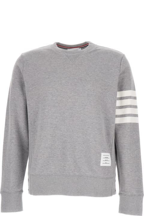 Homeware Thom Browne Grey Melange Sweatshirt With 4 Bar Tab In Cotton Man Thom Browne