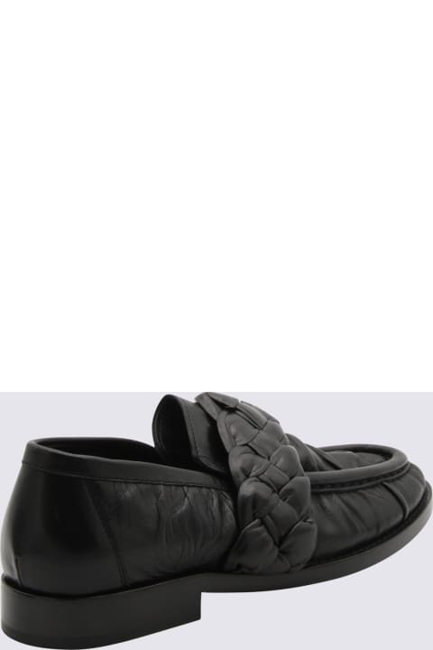 ウィメンズ シューズ Bottega Veneta Black Leather Astaire Loafers