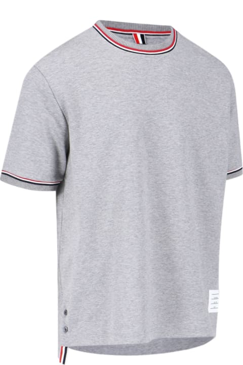 Thom Browne Topwear for Women Thom Browne Tricolor Detail T-shirt