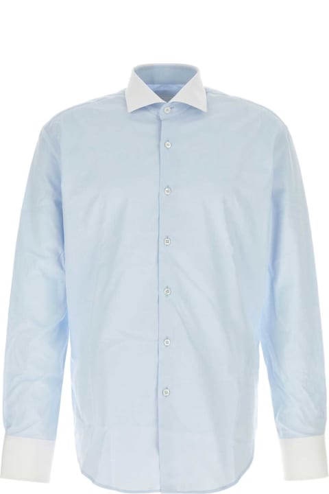 Prada Shirts for Men Prada Pastel Light Blue Poplin Shirt