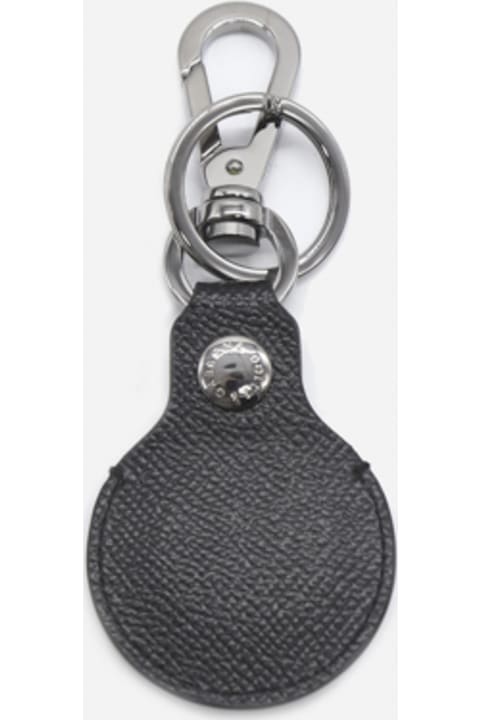 Airtag Keychain In Leather With Logo Detail