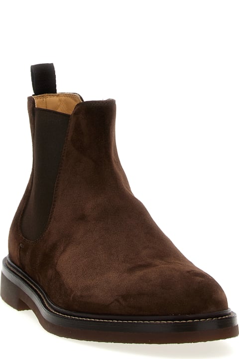 Brunello Cucinelli أحذية برقبة لـ القسم الرجالي Brunello Cucinelli Suede Ankle Boots