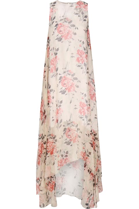 Fashion for Women Loewe Long Silk Dress With Floral Print