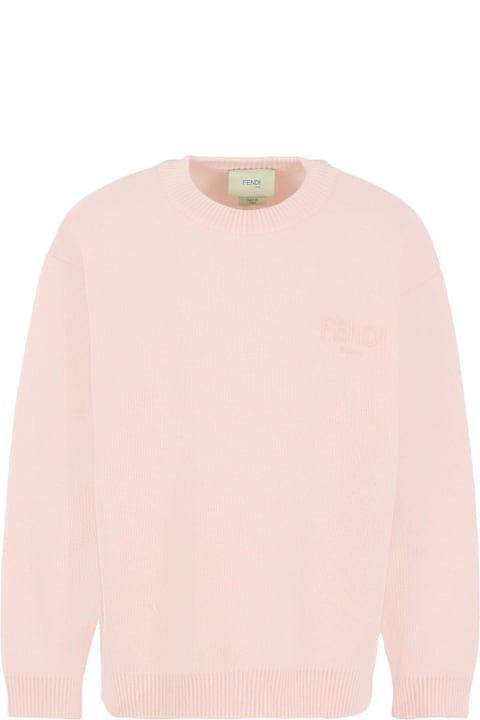أدوات منزلية Fendi Pink Sweater For Girl With Logo