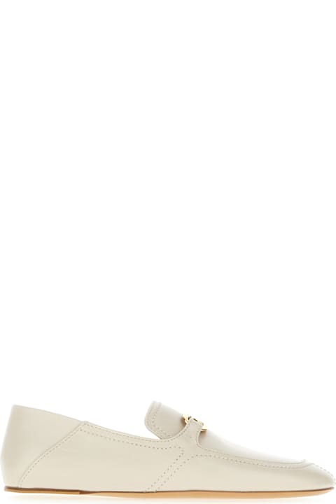 Ferragamo Flat Shoes for Women Ferragamo Ivory Leather Loafers