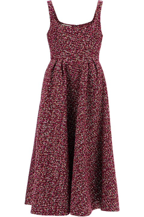 Alessandra Rich Women Alessandra Rich Midi Dress In Tweed With Sequ