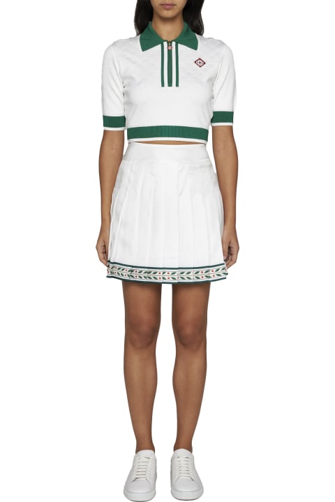 أدوات منزلية Casablanca Pleated Silk Miniskirt