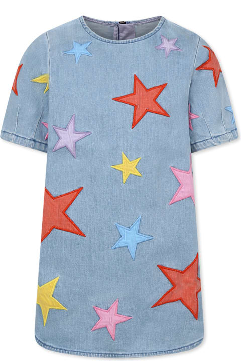 Homeware Stella McCartney Kids Denim Dress For Girl With Stars