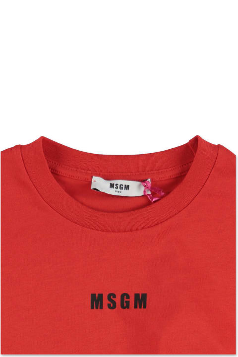 T-shirt Rosso Cropped In Jersey Di Cotone