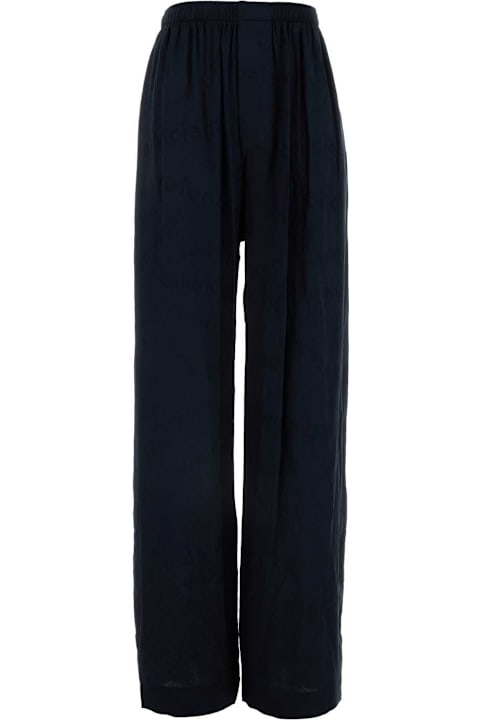 Balenciaga Pants & Shorts for Women Balenciaga Midnight Blue Silk Pyjama Pant