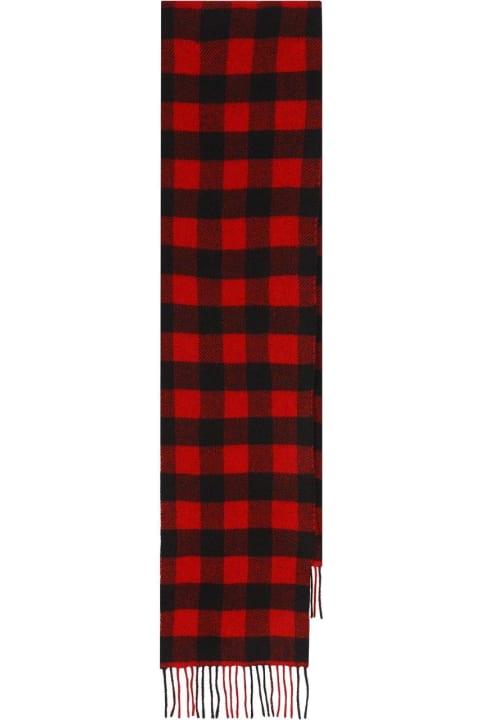 Scarves for Men Woolrich Checked Fringed Scarf