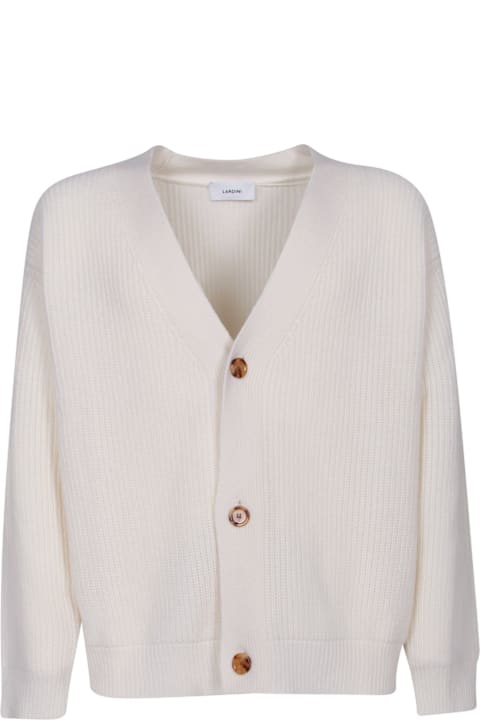 Lardini Sweaters for Men Lardini Cream Wool And Cashmere Cardigan