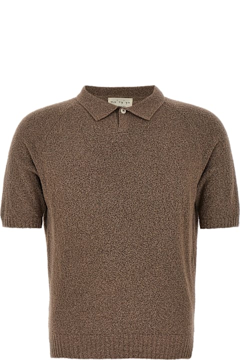 Ma'ry'ya ملابس علوية لـ القسم الرجالي Ma'ry'ya Bouclé Cotton Polo Shirt