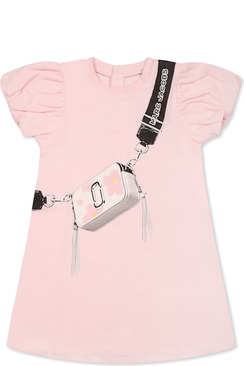 أدوات منزلية Marc Jacobs Pink Dress For Baby Girl With Bag Print