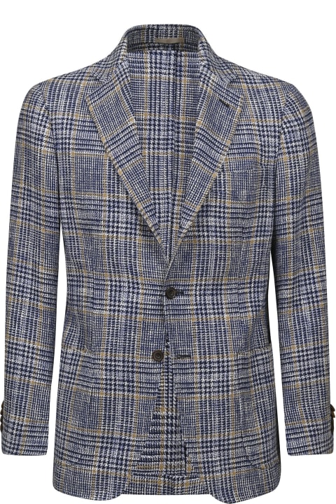 Sartorio Napoli Coats & Jackets for Men Sartorio Napoli Single-Breasted Tartan Blazer