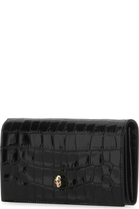 Alexander McQueen for Women Alexander McQueen Black Leather Wallet
