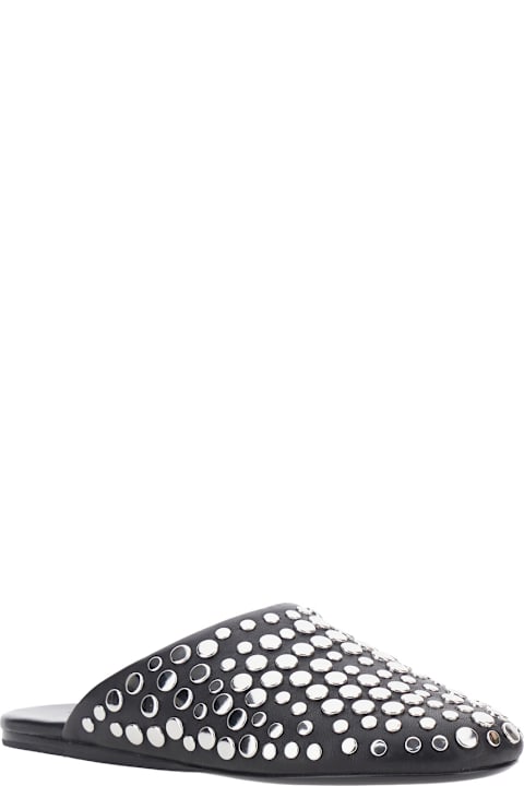 Tory Burch for Men Tory Burch Black Mules With Round Toe And Stud Embellishments In Leather Woman