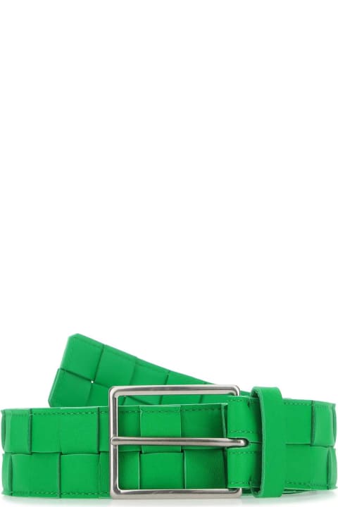 Bottega Veneta Accessories for Men Bottega Veneta Green Leather Belt