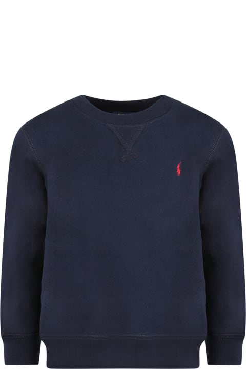 أدوات منزلية Ralph Lauren Blue Sweatshirt For Boy With Horse
